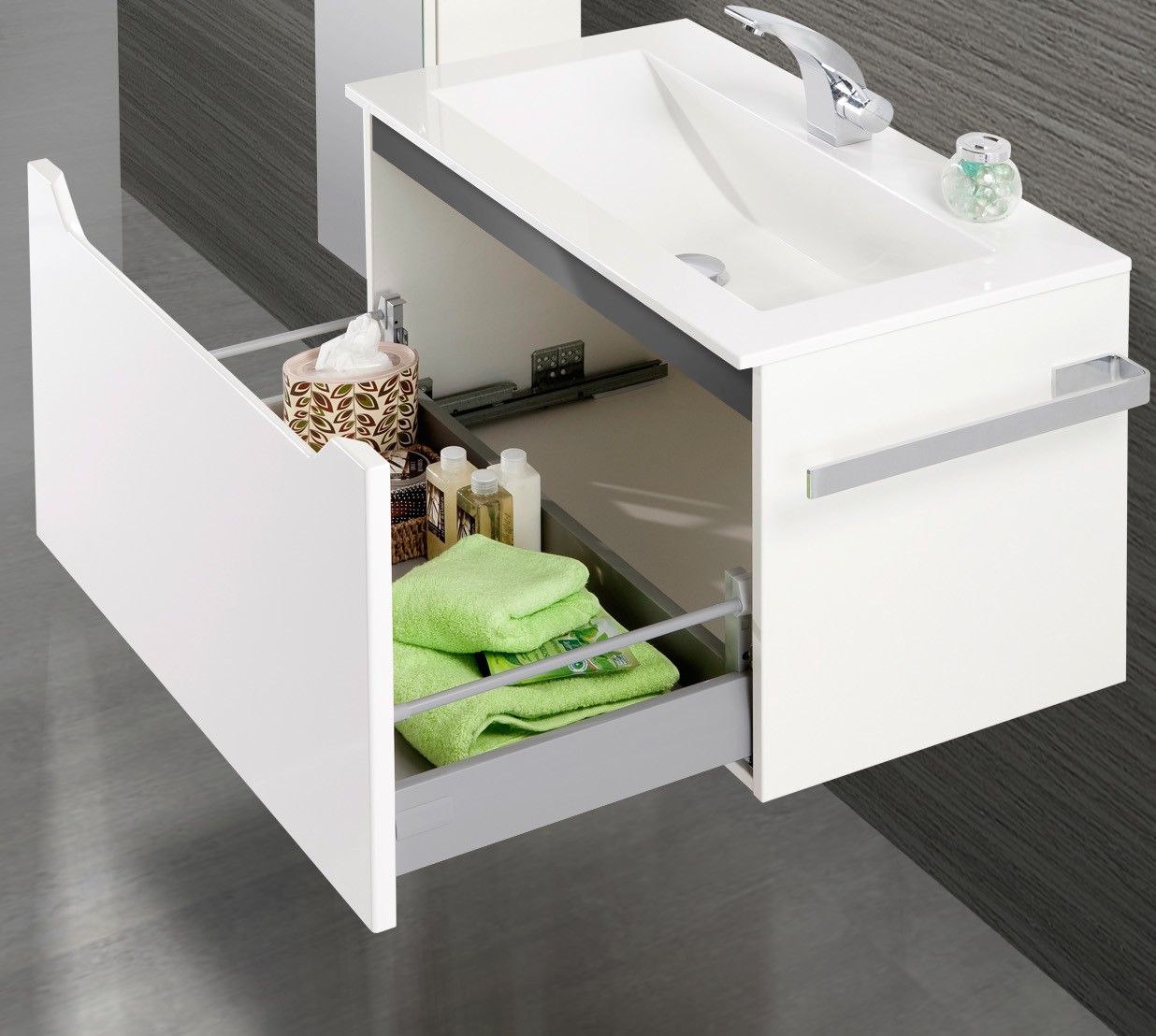 Badmöbel Monza, Waschtisch mit Unterschrank 80cm, Made in Germany