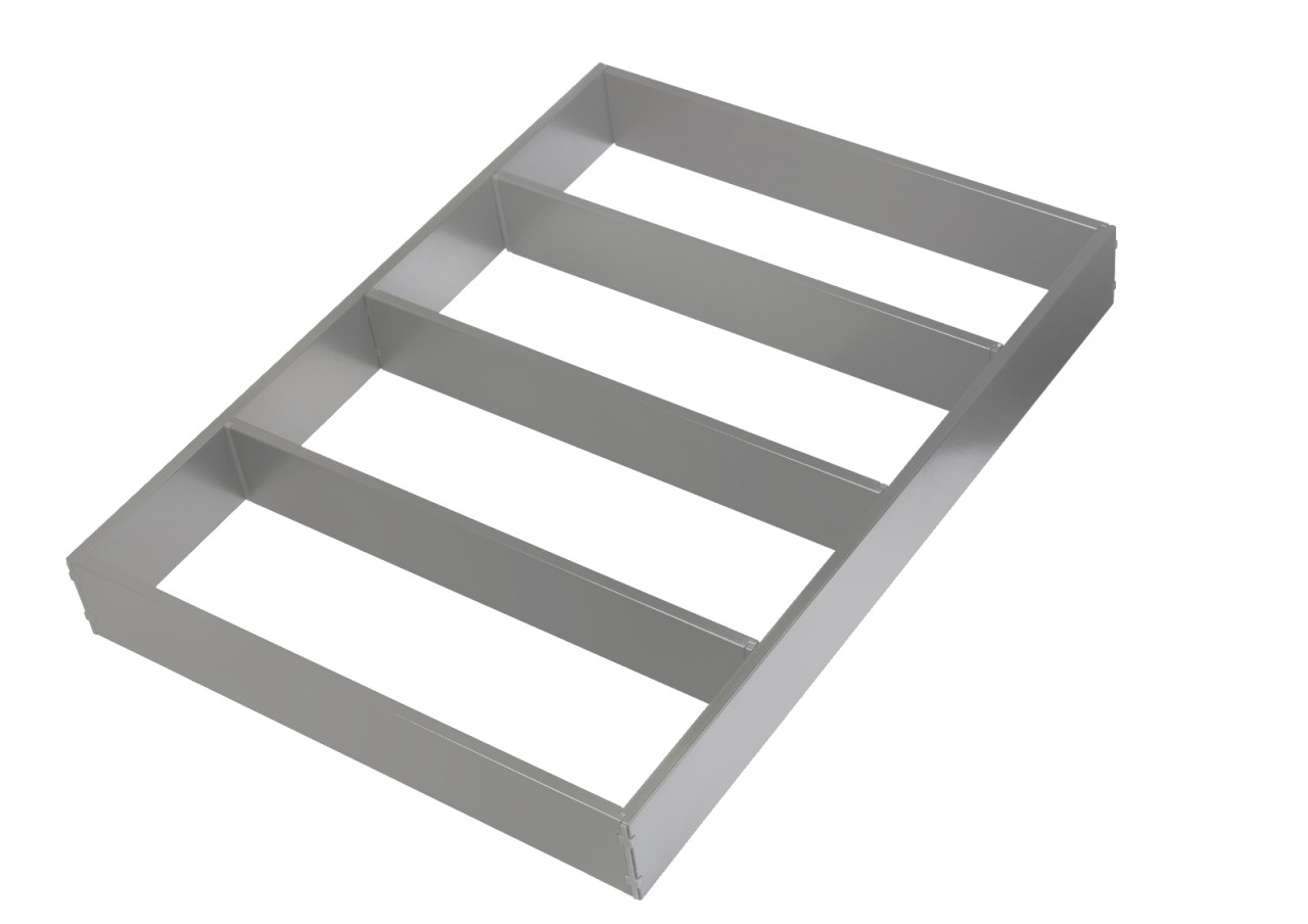 Auszugseinteilung Tavinea Sorto, Farbe: Silber, Breite 276 mm, Tiefe 400 mm