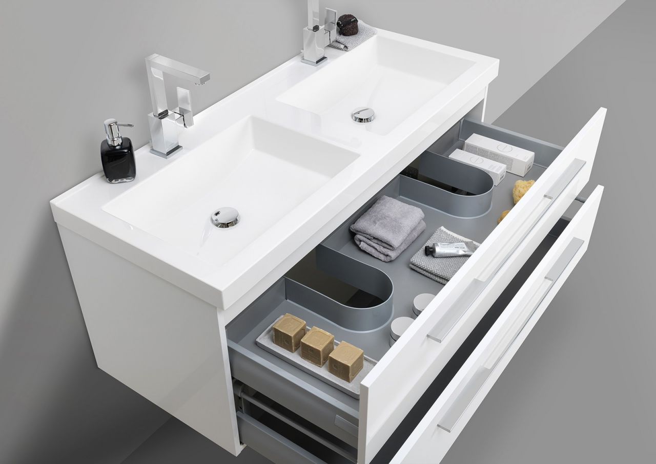 Badmöbel Set Doppelwaschtisch 120 cm Evermite mit Unterschrank, Intarbad