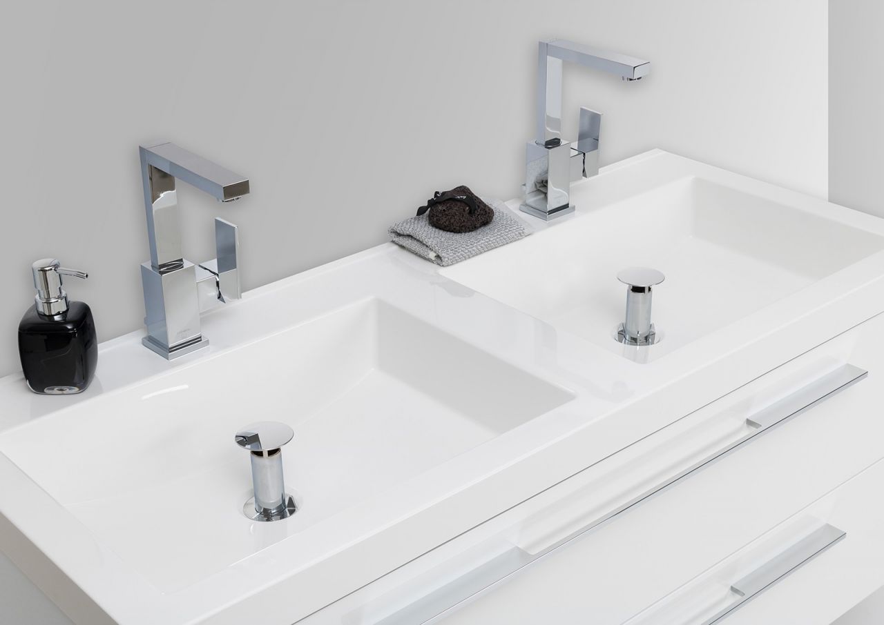 Badmöbel Set Doppelwaschtisch 120 cm Evermite mit Unterschrank, Intarbad