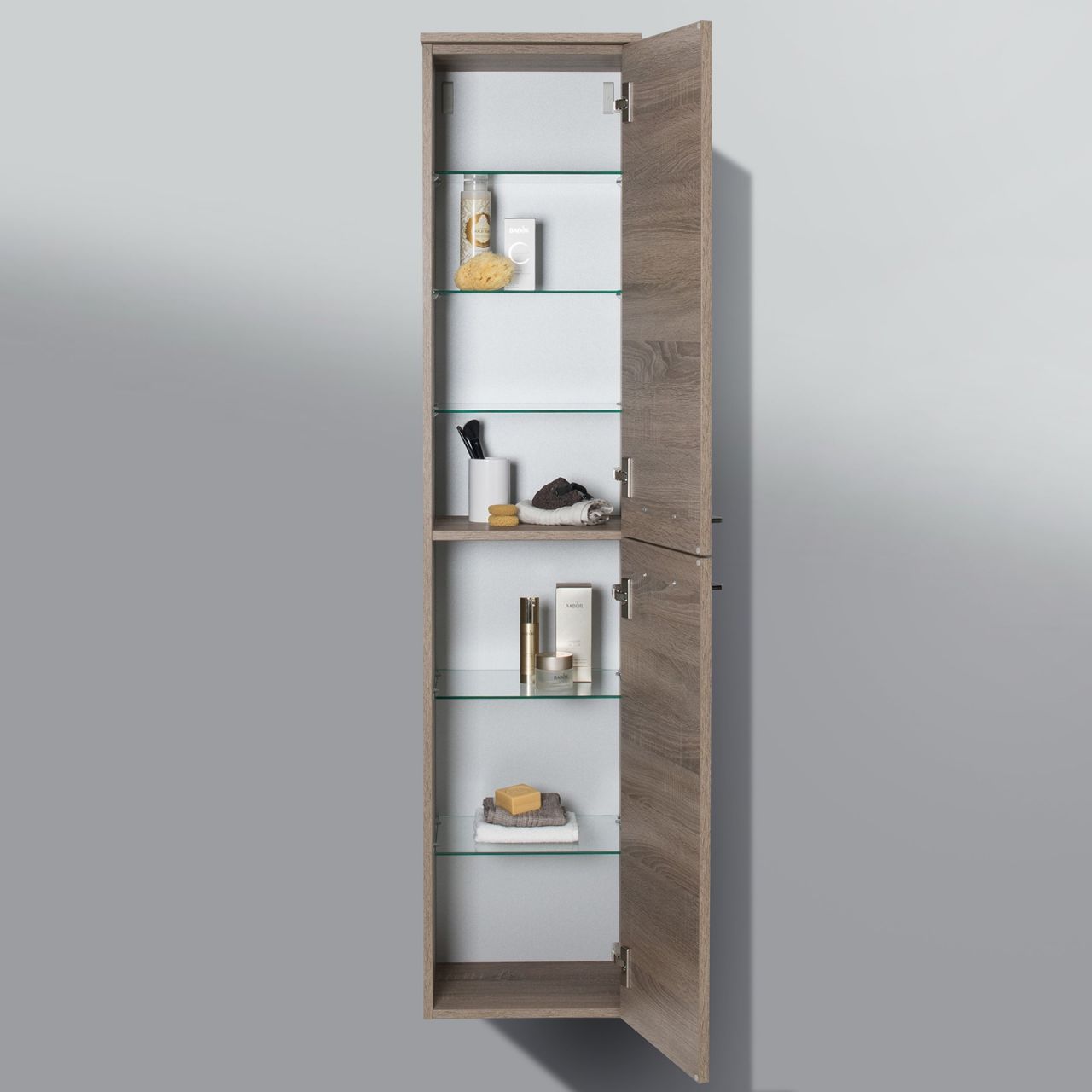 Bad Hochschrank Badmöbel Maße: H/B/T 161,6/40/32,5 cm komplett vormontiert