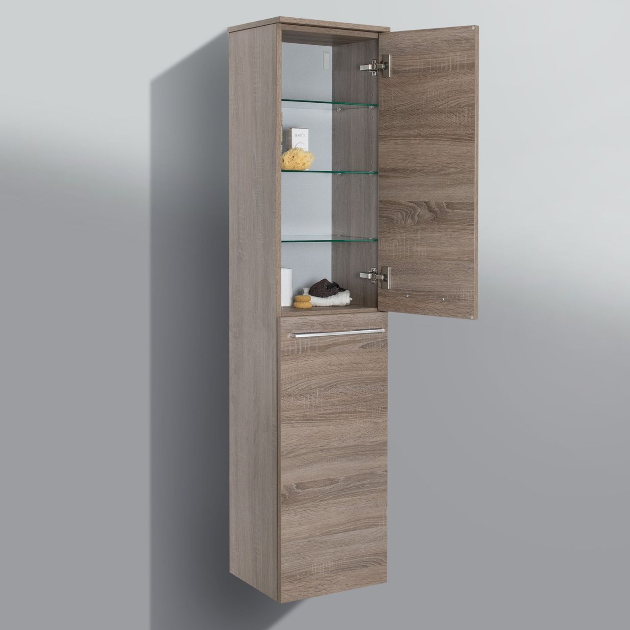 Bad Hochschrank Badmöbel Maße: H/B/T 161,6/40/32,5 cm komplett vormontiert