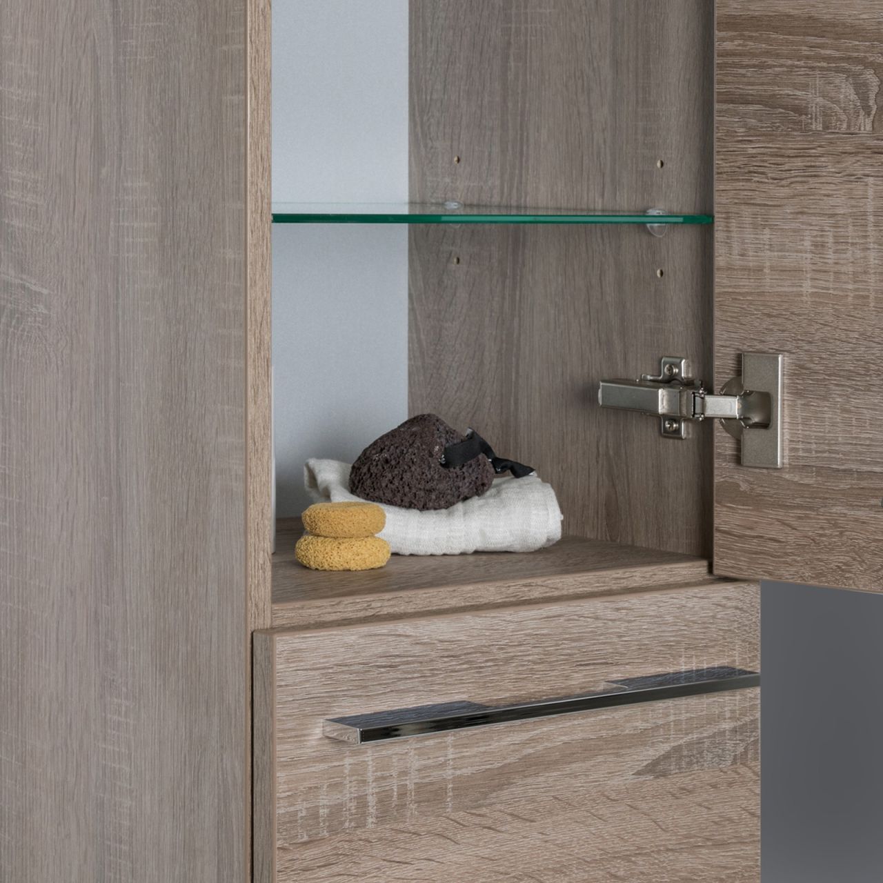 Bad Hochschrank Badmöbel Maße: H/B/T 160/35/32,5 cm komplett vormontiert