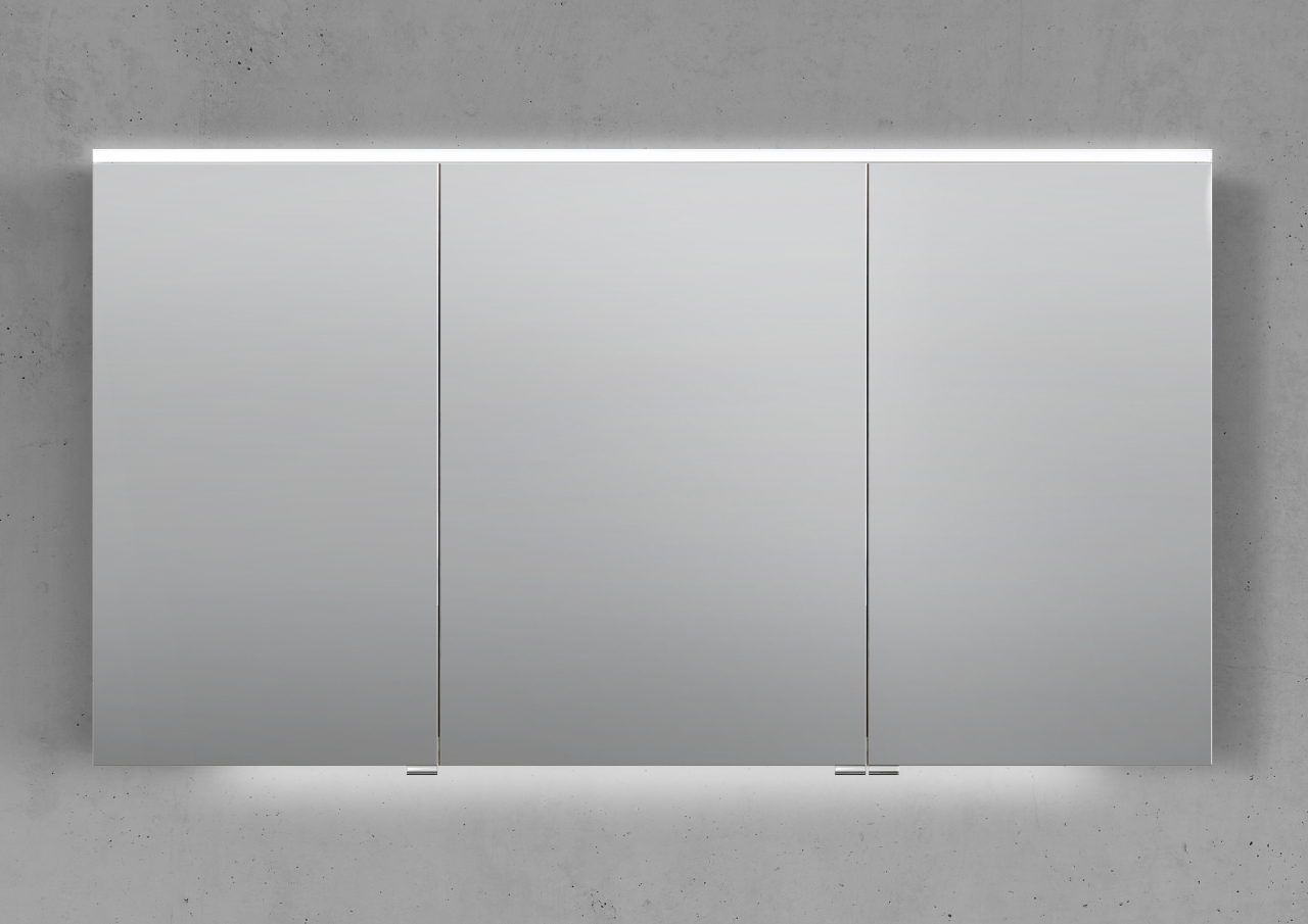 Spiegelschrank 130 cm integrierte MULTI Light LED Beleuchtung Doppelspiegeltüren Spiegelschrank 130 cm integrierte MULTI Light LED Beleuchtung Doppelspiegeltüren