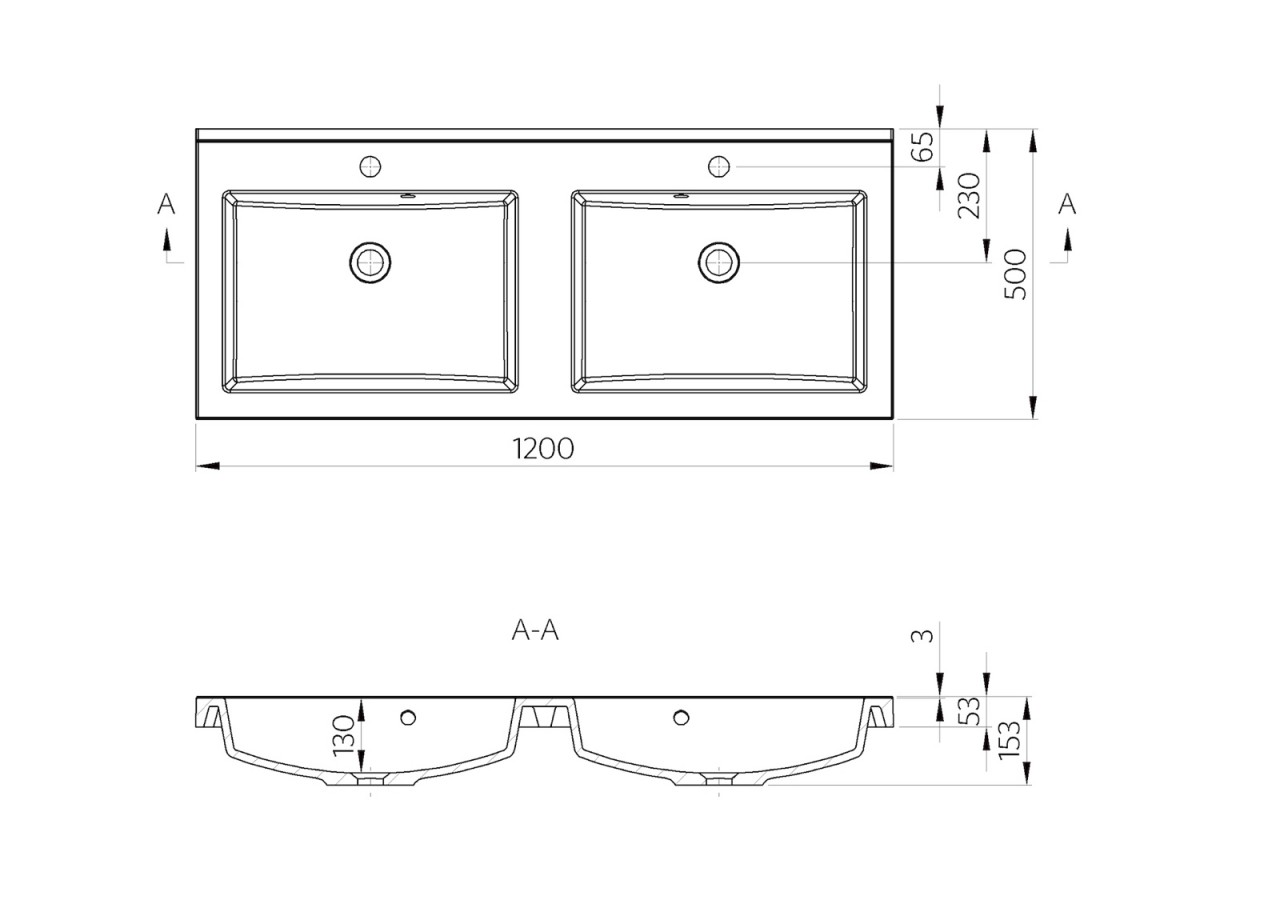 Badmöbel Set Doppelwaschtisch 120 cm Evermite mit Unterschrank, Intarbad