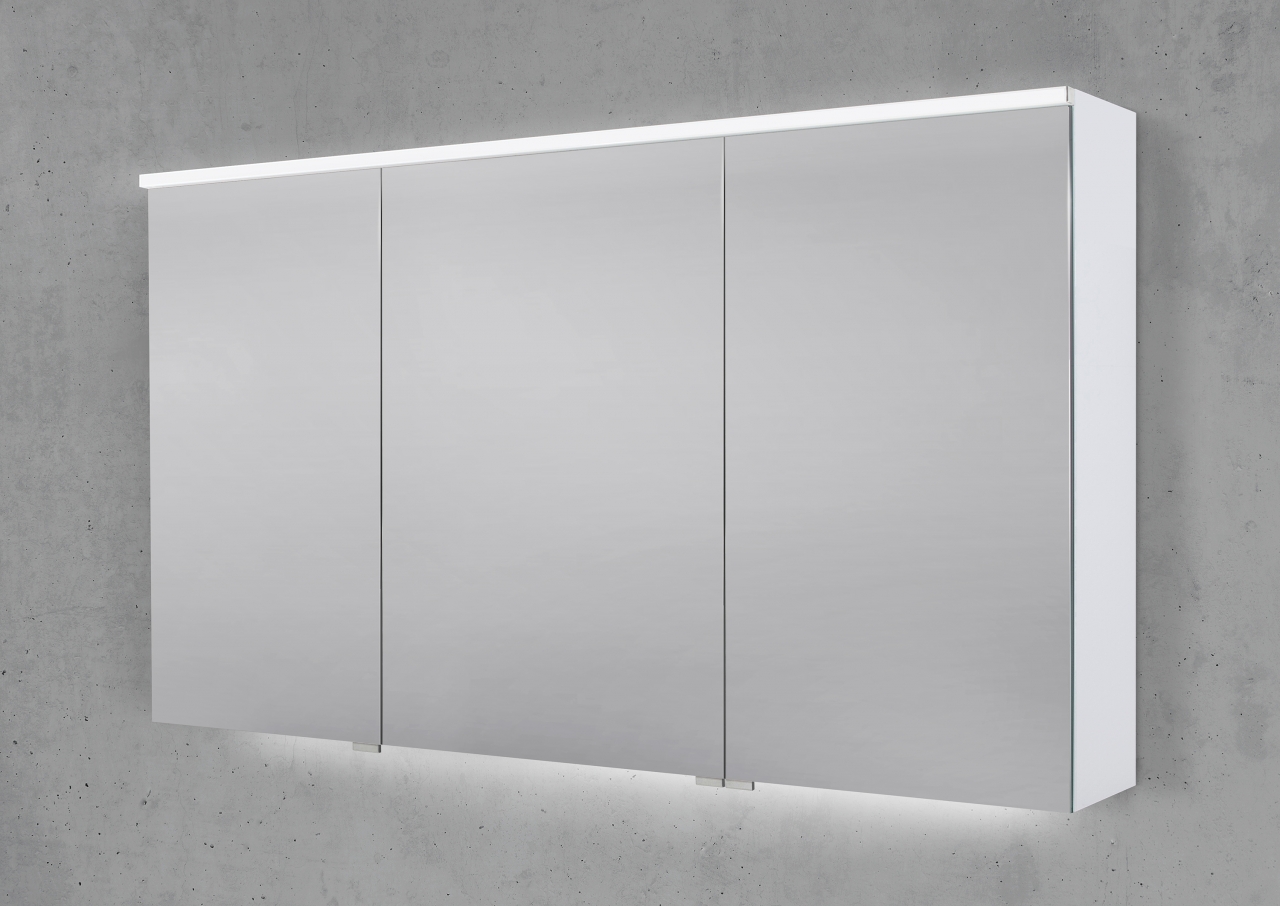 Spiegelschrank 130 cm integrierte MULTI Light LED Beleuchtung Doppelspiegeltüren Spiegelschrank 130 cm integrierte MULTI Light LED Beleuchtung Doppelspiegeltüren